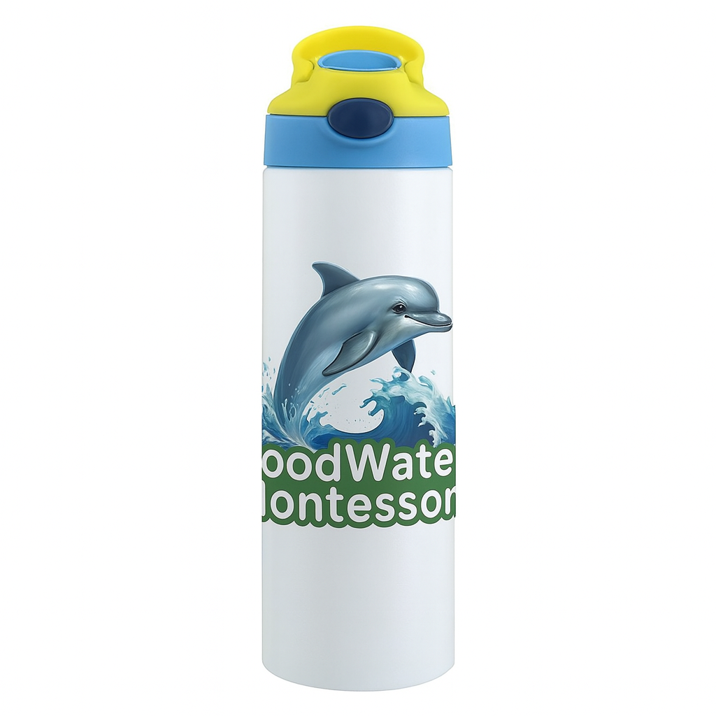GoodWater 20oz Stainless Steel Water Bottle with Colorful Lids