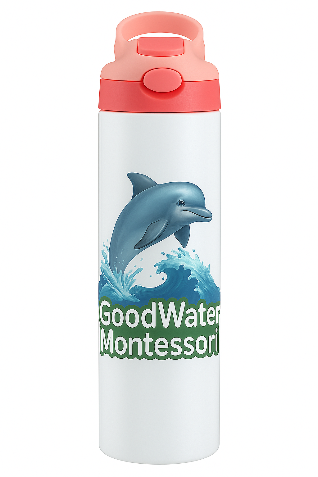 GoodWater 20oz Stainless Steel Water Bottle with Colorful Lids