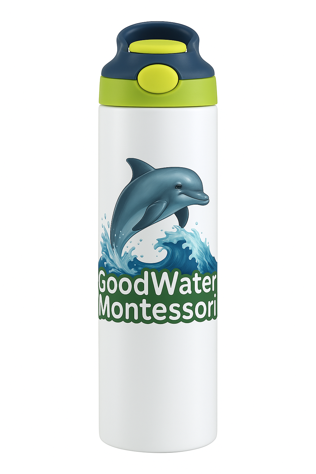 GoodWater 20oz Stainless Steel Water Bottle with Colorful Lids