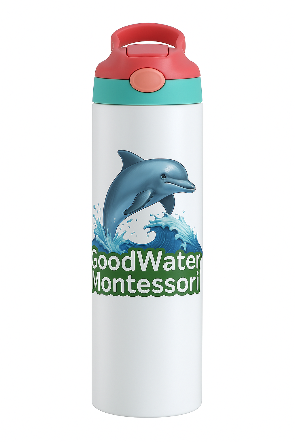 GoodWater 20oz Stainless Steel Water Bottle with Colorful Lids