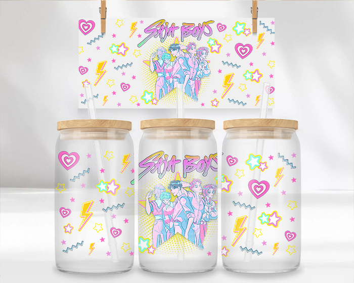 16oz UV DTF Transfer – Demon Hunter | Durable Wrap for Glass & Tumblers