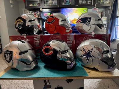 Custom NFL Sports Fan Iron Man Helmet | Handcrafted Collector’s Piece