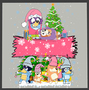 Bluey Christmas DTF Transfers – Ready to Press Holiday Heat Transfers