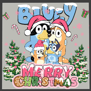 Bluey Christmas DTF Transfers – Ready to Press Holiday Heat Transfers