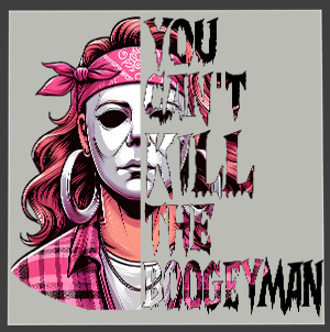 Horror Character Pink DTF Transfer - Text Mask