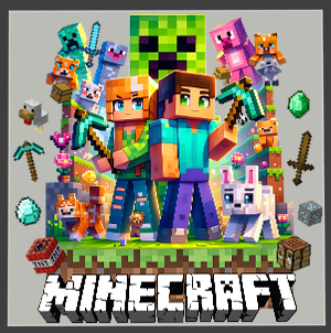 Minecraft DTF Transfers – Ready to Press Heat Transfers for Shirts & Hoodies
