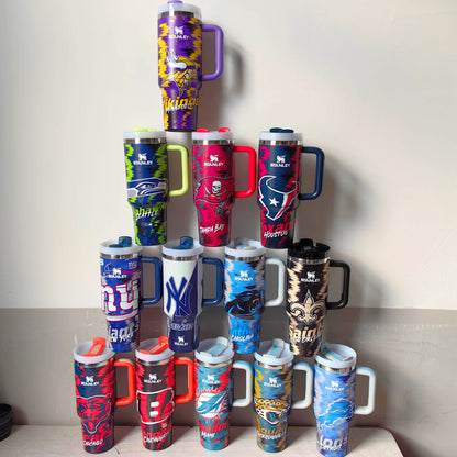 40oz Sports Fan Stainless Steel Tumbler with Handle PRE-ORDER