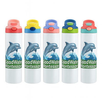 GoodWater 20oz Stainless Steel Water Bottle with Colorful Lids
