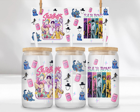 16oz UV DTF Transfer – Demon Hunter | Durable Wrap for Glass & Tumblers