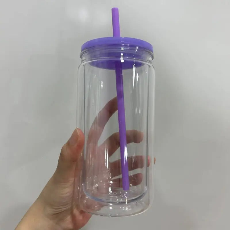 Snow Globe Tumbler with Acrylic Colored Lids