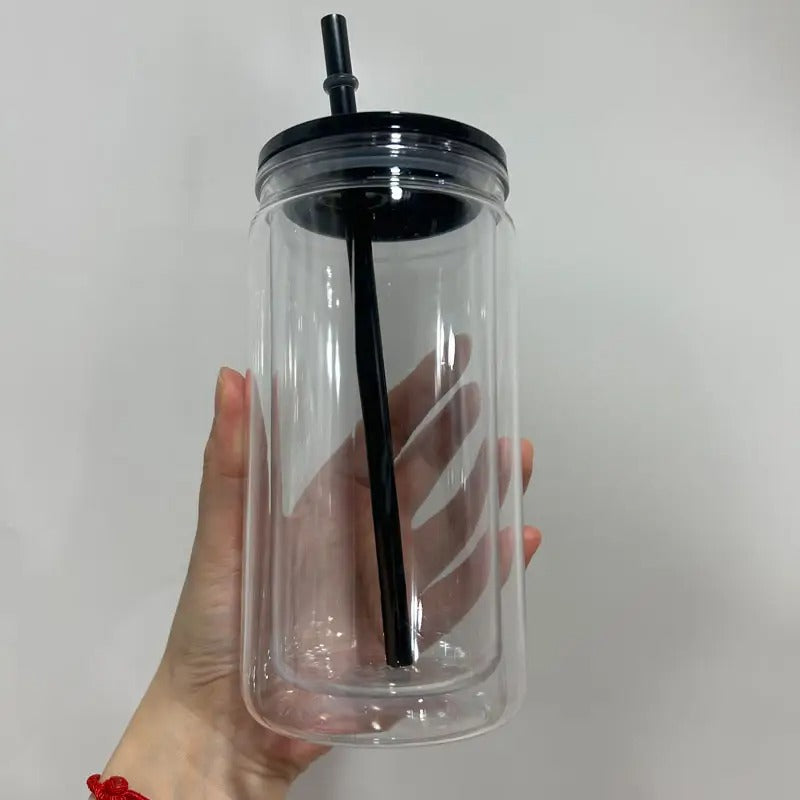 Snow Globe Tumbler with Acrylic Colored Lids