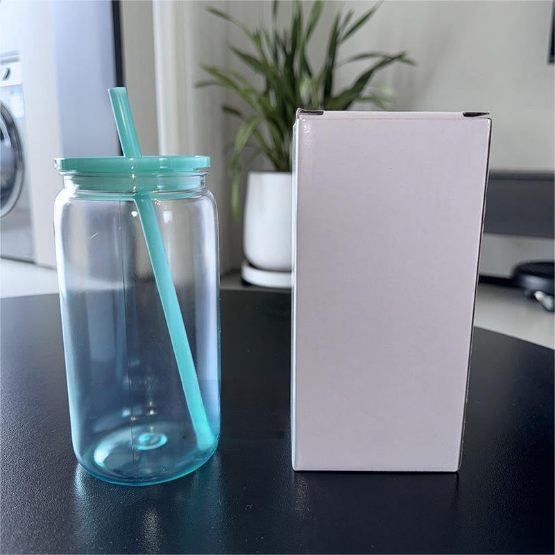 Ombre Color Plastic Tumblers with Lids and Straws