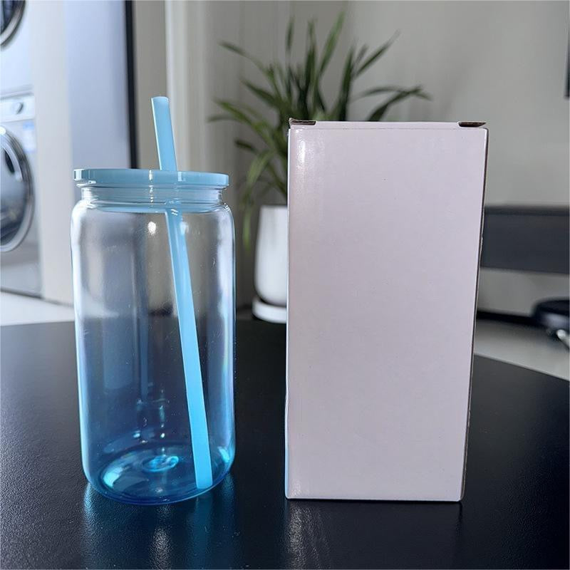 Ombre Color Plastic Tumblers with Lids and Straws