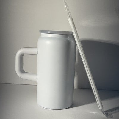 Stainless Steel Can with Handle & Straw – 16oz