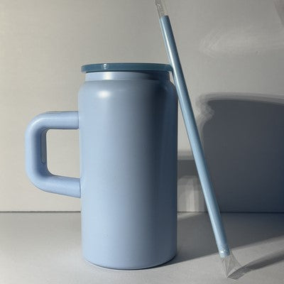 Stainless Steel Can with Handle & Straw – 16oz