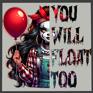 Horror Character DTF Transfer - Text Mask