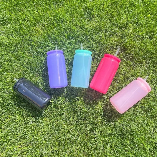 Matte Ombre Tumblers with Lids and Straws