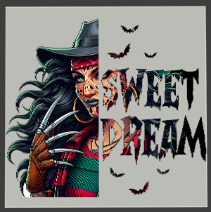 Horror Character DTF Transfer - Text Mask