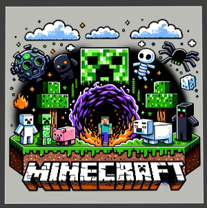 Minecraft DTF Transfers – Ready to Press Heat Transfers for Shirts & Hoodies
